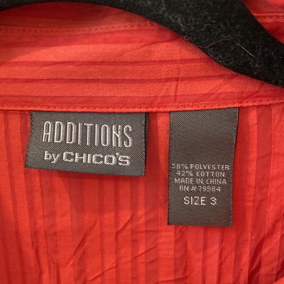 Additions by Chico’s red lightweight cotton blend button down top blouse XL - Picture 2 of 8